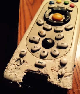 chewed remote