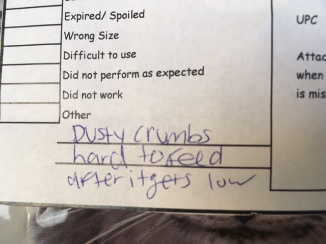 Dusty crumbs